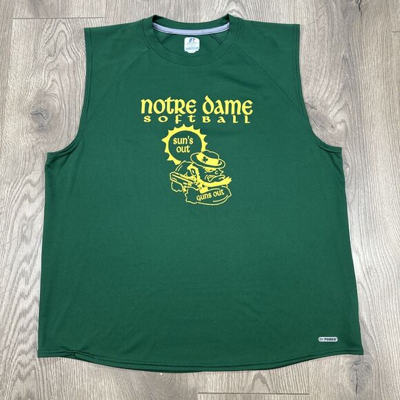 Y2K Notre Dame Fighting Irish Softball Jersey Tank Top Suns Out Guns Out Large - Picture 2 of 6
